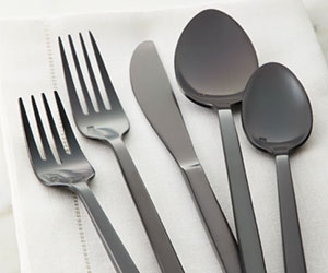 Fortessa-Arezzo-Black-Flatware-Set